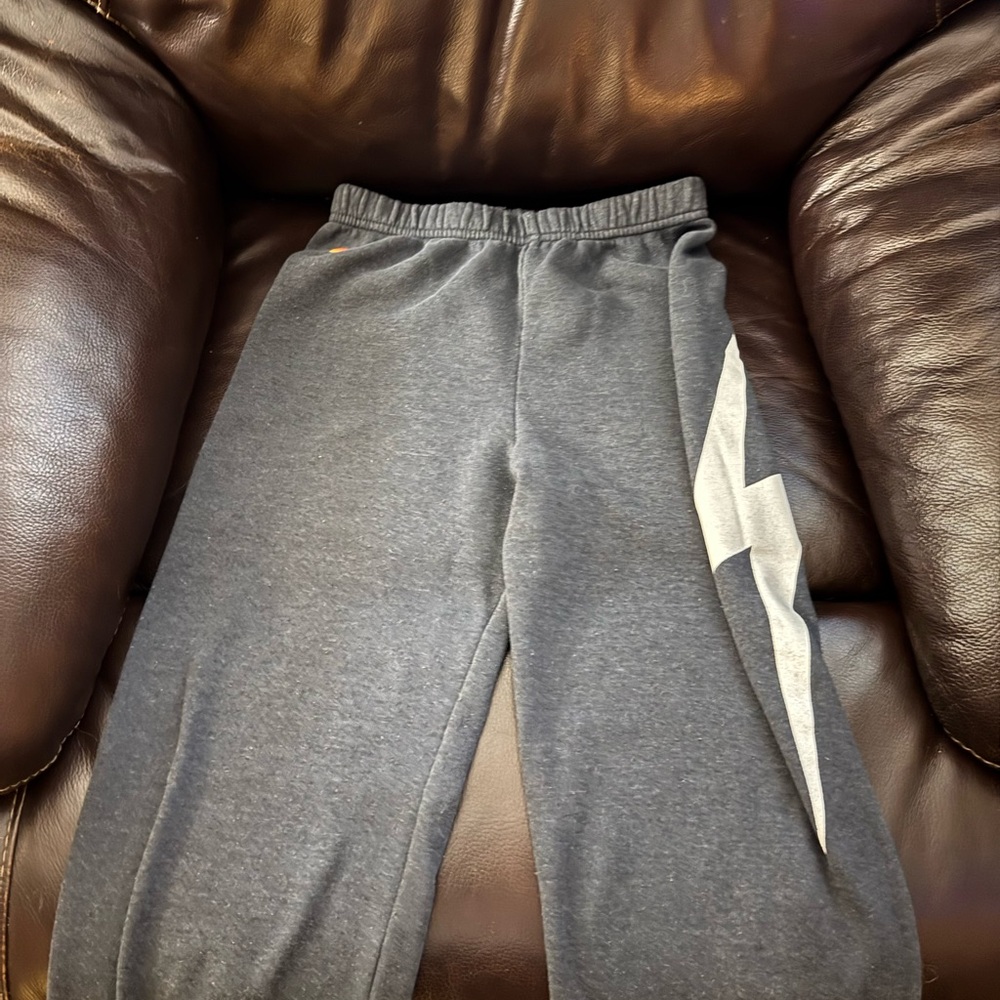 Aviator Nation Kids Grey Sweatpants with Lightning Bolt